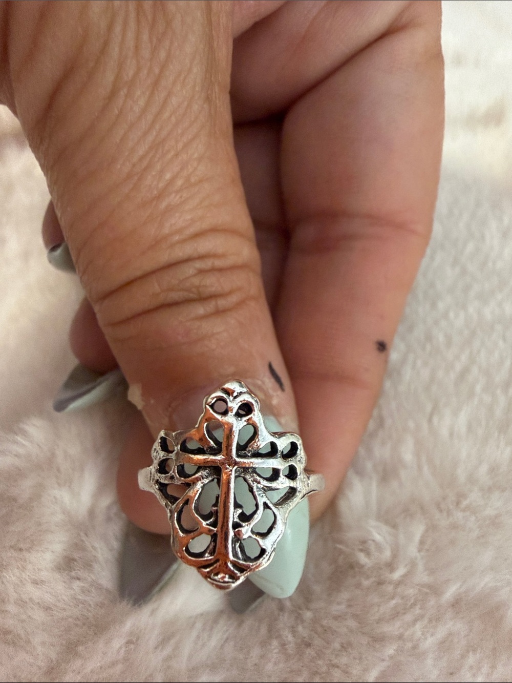 3/30! Turquoise Stone Silver-Tone Ring Set - Women Jewelry - Picture 4 of 6